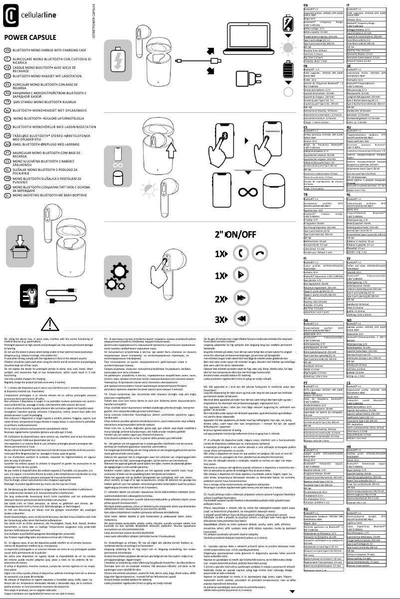 Page n°1 - Manuel utilisateur Cellular Line Power Capsule