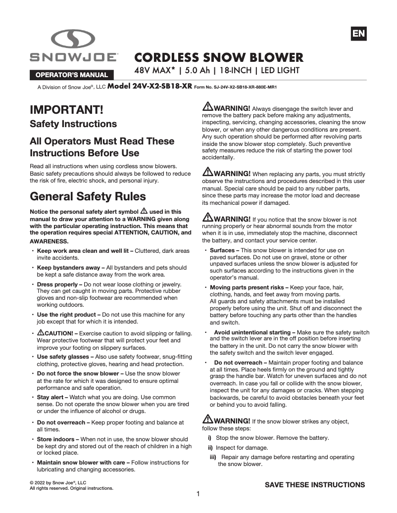 Image de la première page du manuel de l'appareil 24V-X2-SB18-XR