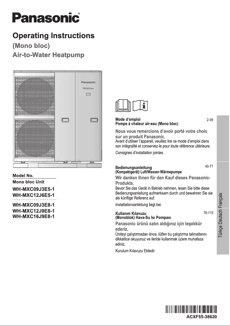 Página 1 del manual Manual de usuario Panasonic WH-MXC12J9E8
