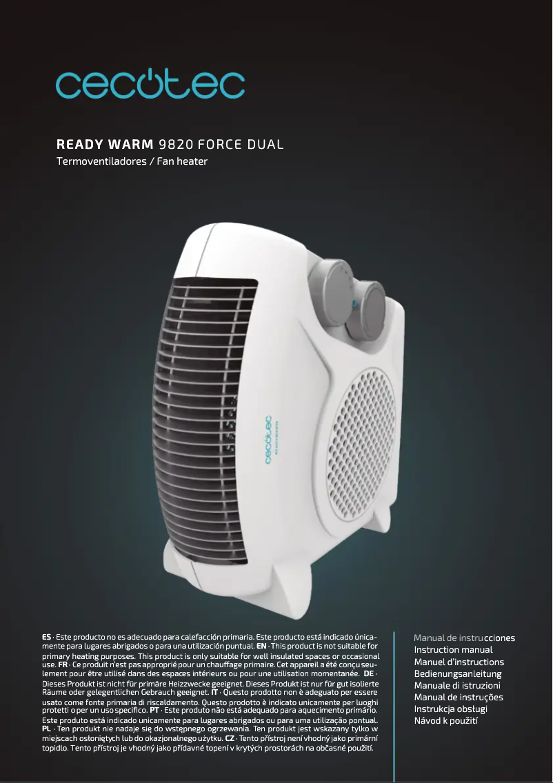 Image de la première page du manuel de l'appareil Readywarm 9820 Force Dual