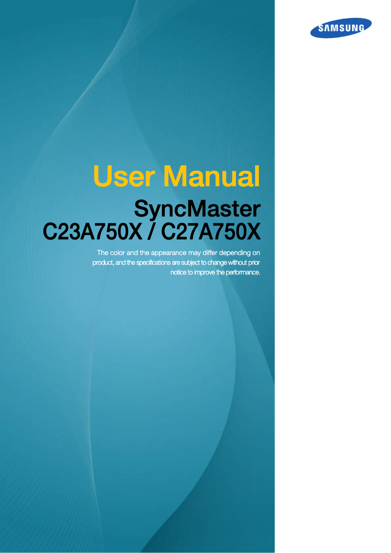 Image de la première page du manuel de l'appareil SyncMaster C27A750X