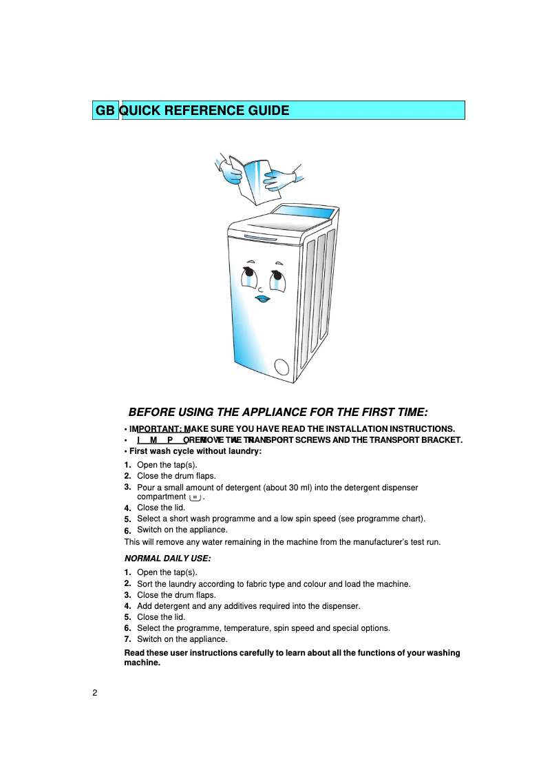 Image de la première page du manuel de l'appareil WATS 5130