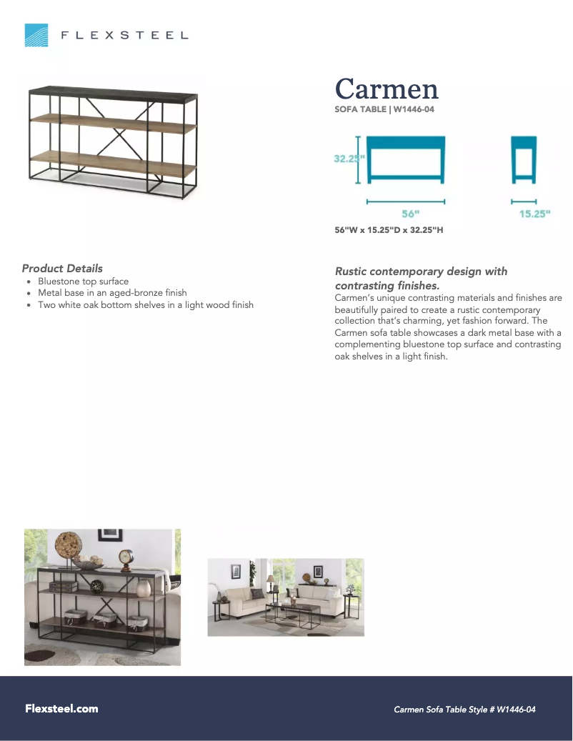 Page n°1 - Manuel utilisateur Flexsteel Carmen W1446-04