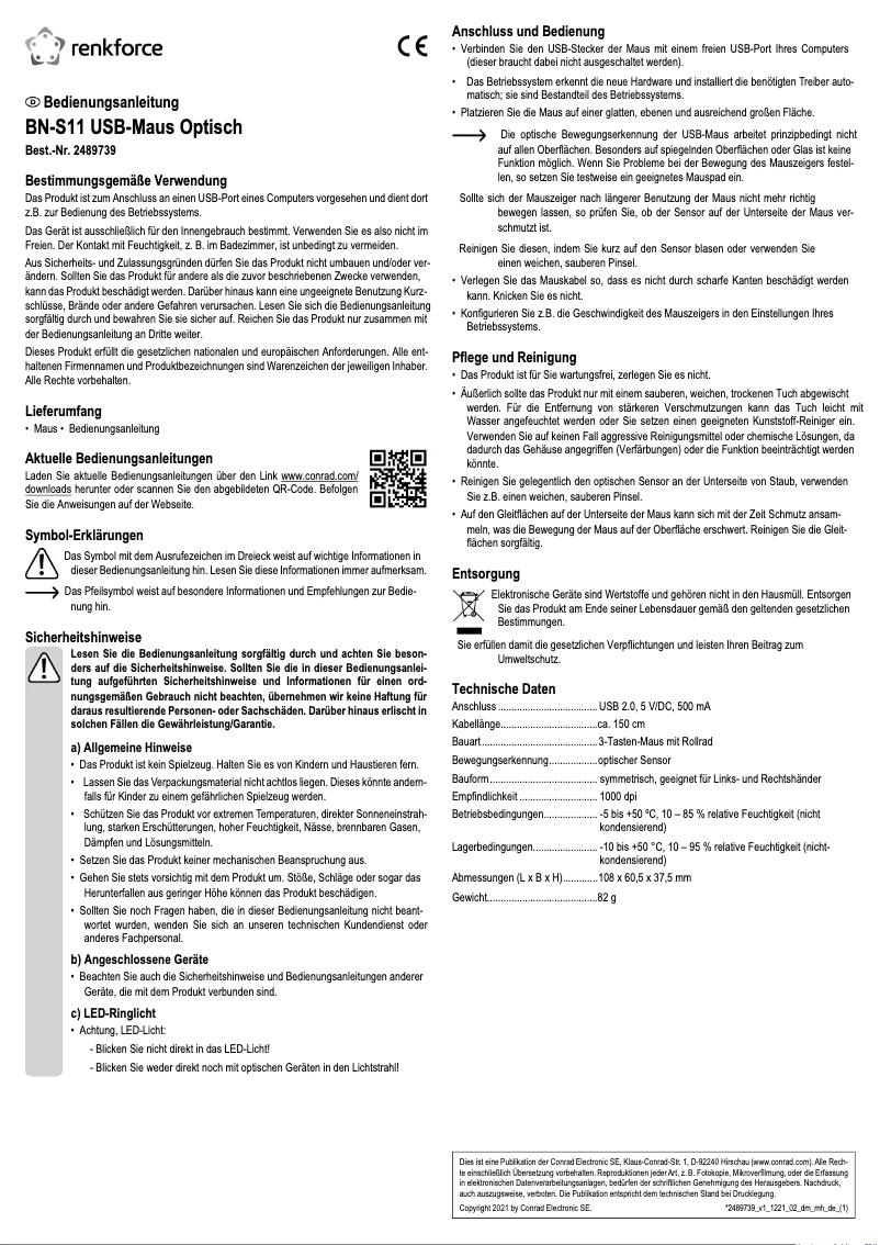 Page 1 de la notice Manuel utilisateur Renkforce RF-WEM-110