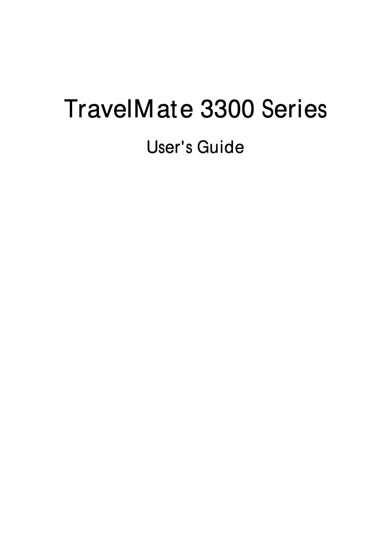 Image de la première page du manuel de l'appareil Travelmate 3300