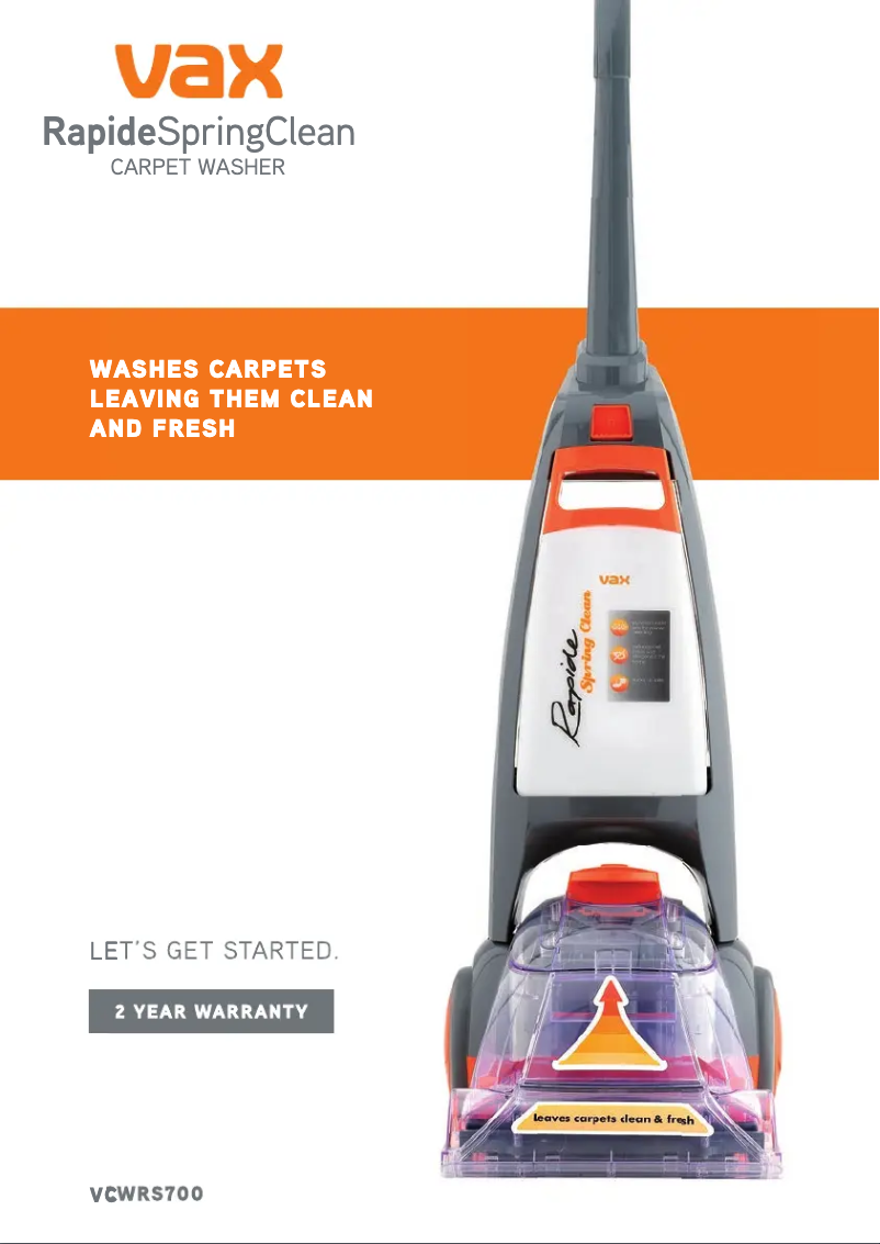 Página 1 del manual Manual de usuario Vax Rapid Spring VCWRS700