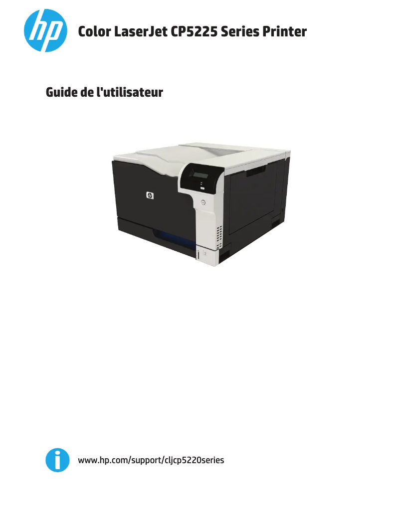 Page 1 de la notice Manuel utilisateur HP Color LaserJet CP5225