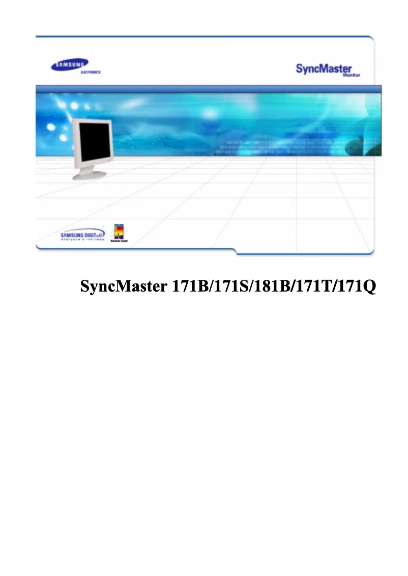 Page n°1 - Manuel utilisateur Samsung SyncMaster 171T