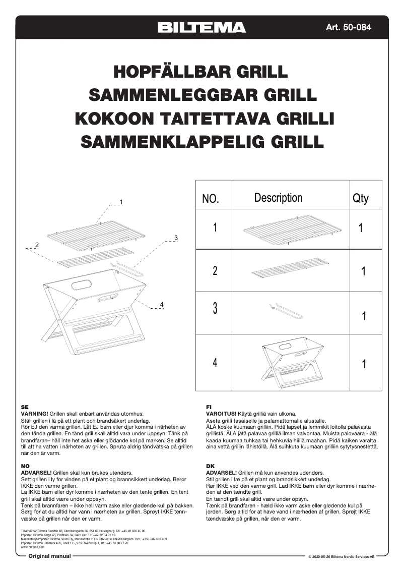 Page n°1 - Manuel utilisateur Biltema 50-084