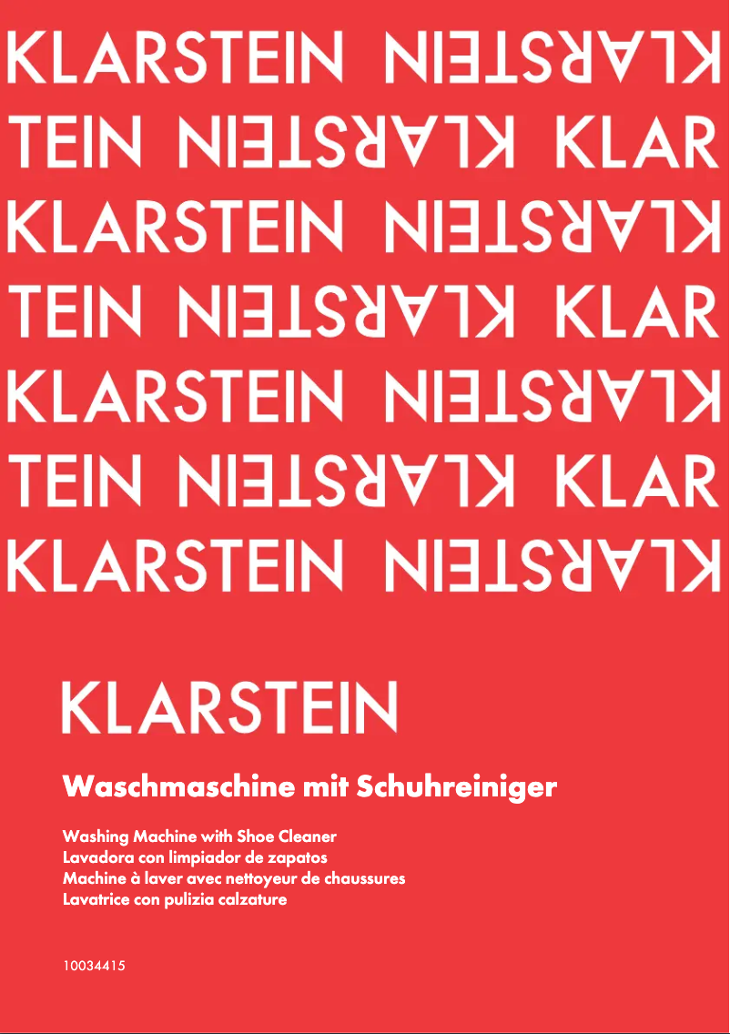 Page n°1 - Manuel utilisateur Klarstein 10034415