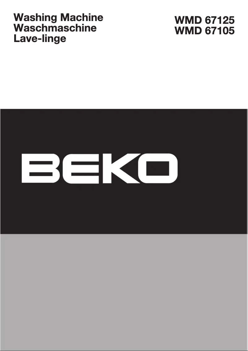 Page 1 de la notice Manuel utilisateur Beko WMD 67125