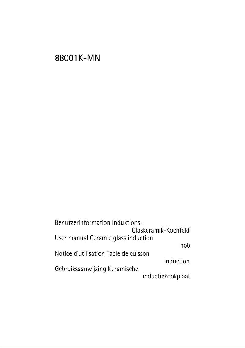 Page n°1 - Manuel utilisateur AEG-Electrolux 88001 KMN