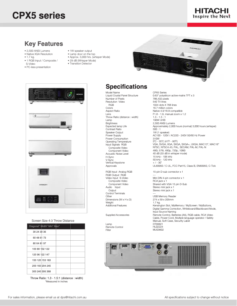 Imagen de la primera página del manual del dispositivo CP-X5