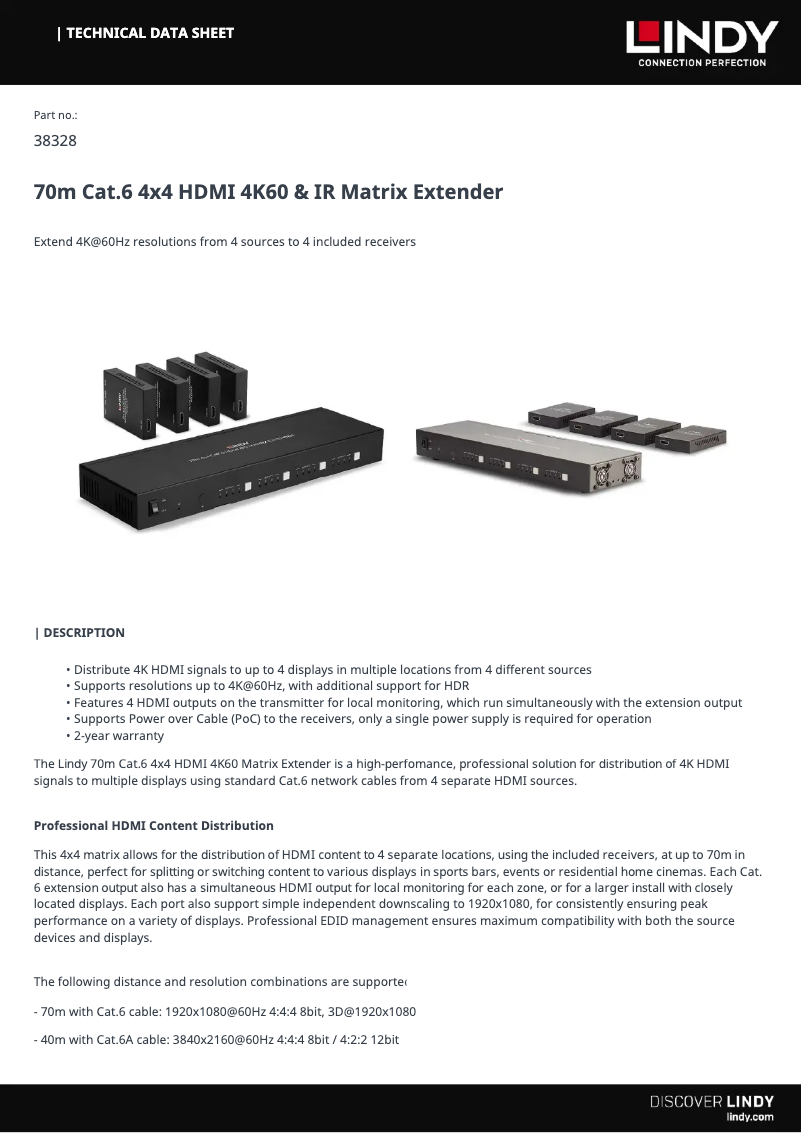 Page 1 de la notice Manuel utilisateur Lindy 38328