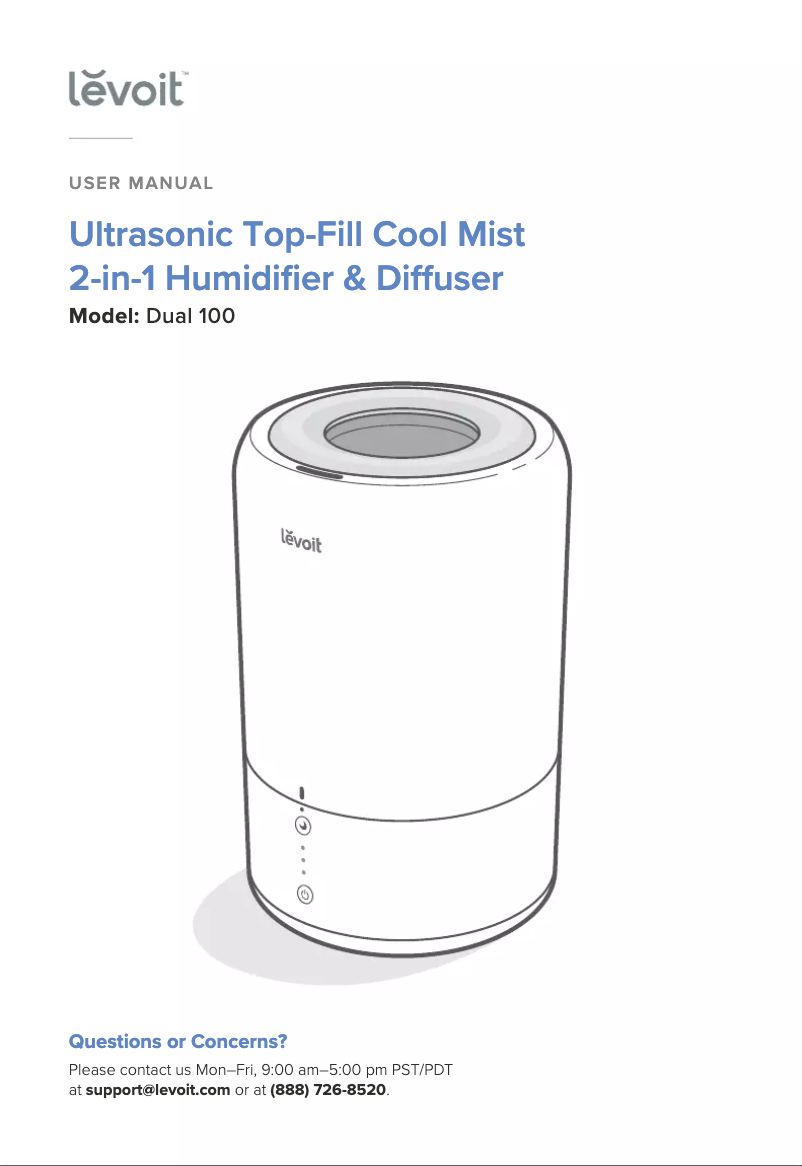 Page n°1 - Manuel utilisateur Levoit Dual 100