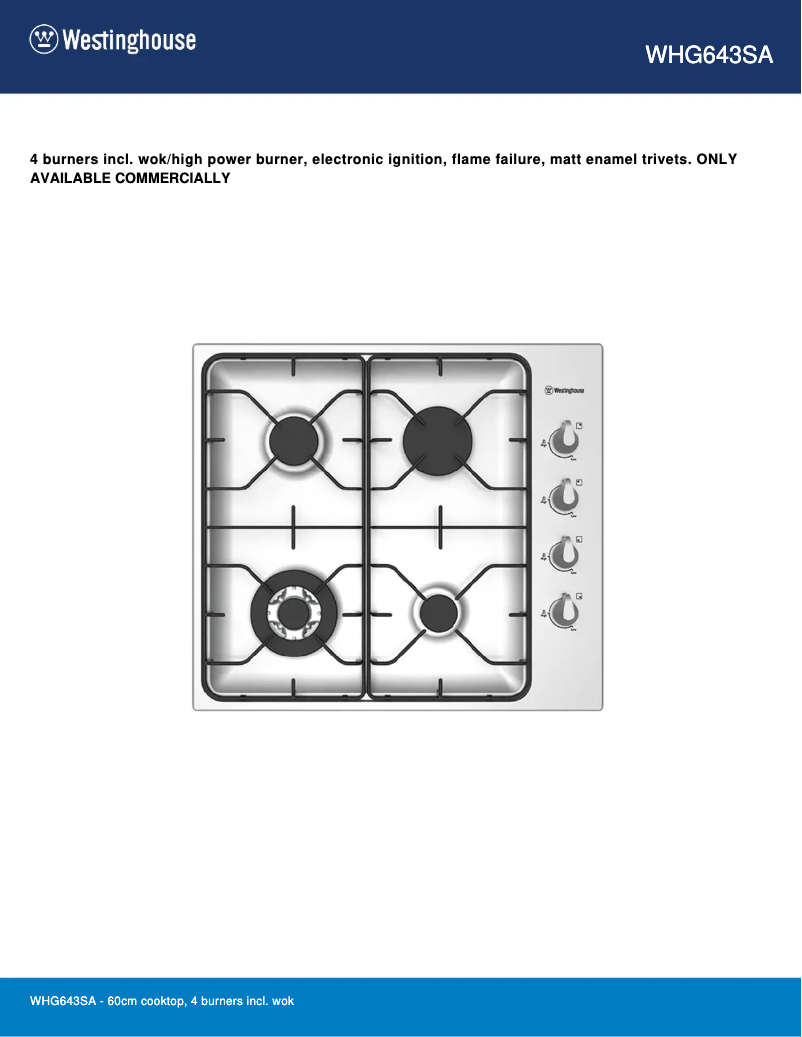 Image de la première page du manuel de l'appareil WHG643SA