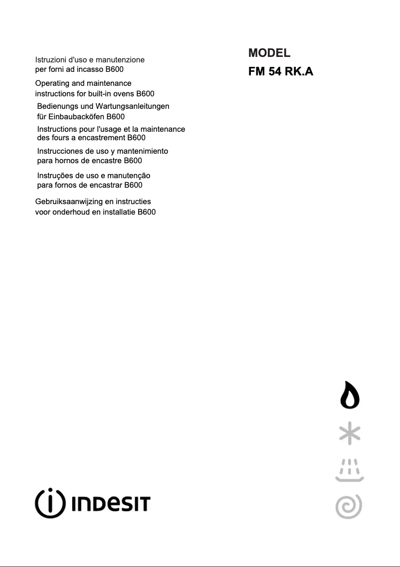 Page 1 de la notice Manuel utilisateur Indesit FM 54 RK.A