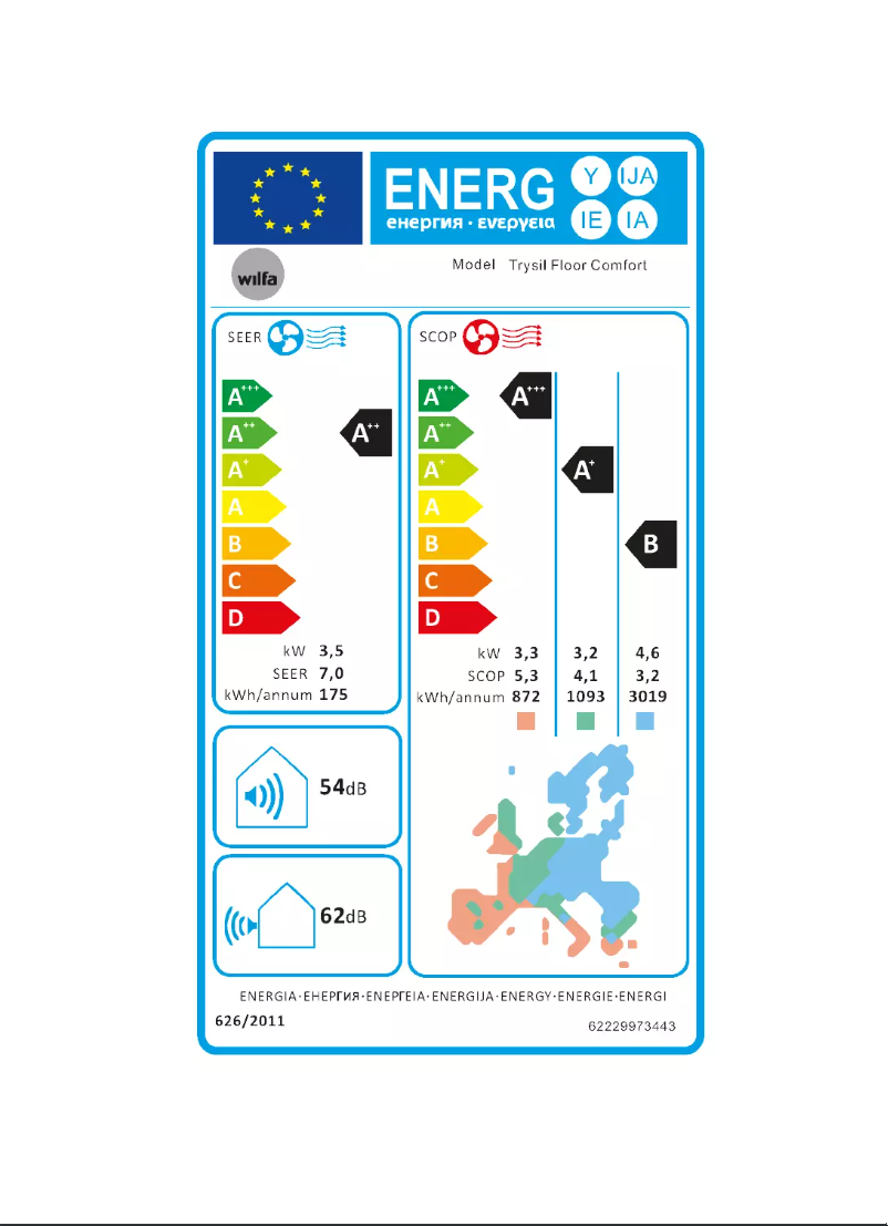 Page n°1 - Label énergétique Wilfa Trysil 6500