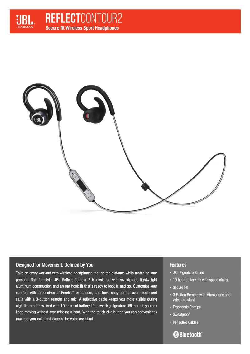 Página 1 del manual Ficha técnica JBL Reflect Contour 2