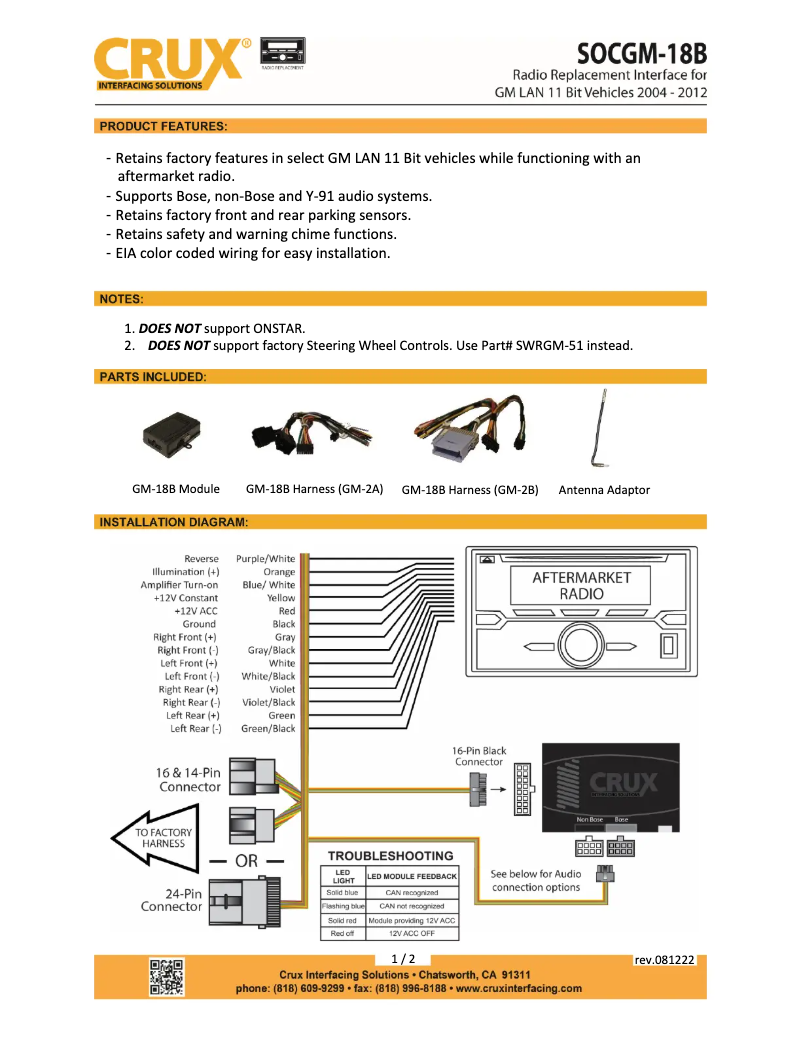 Página 1 del manual Manual de usuario CRUX SOCGM-18B
