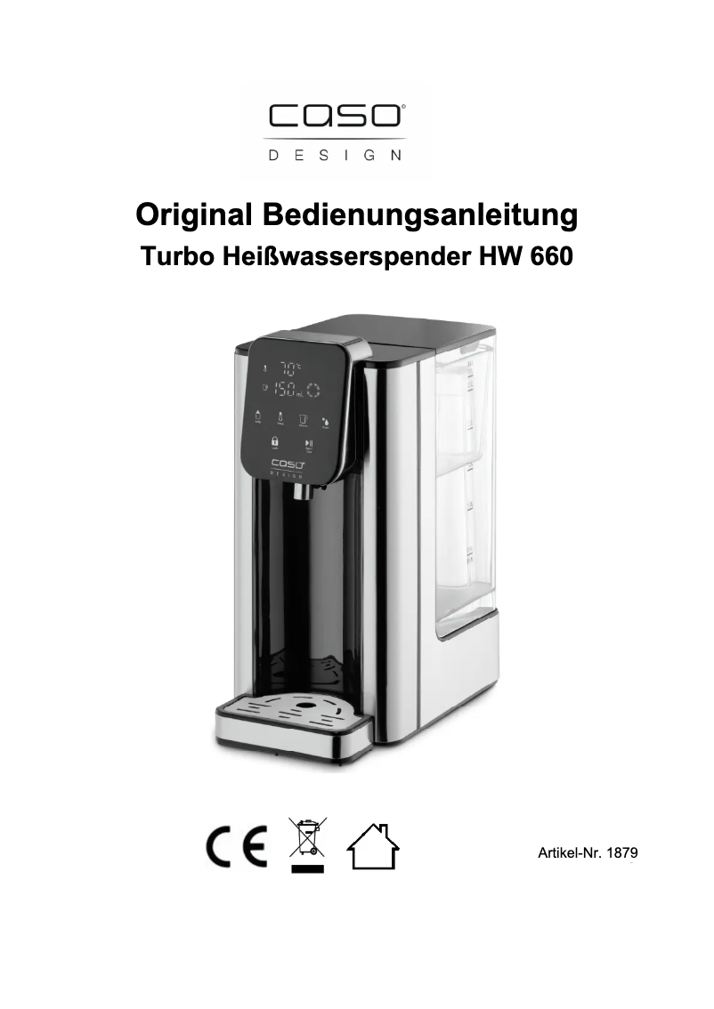 Page 1 de la notice Manuel utilisateur Caso HW 660