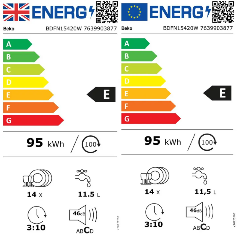 Page n°1 - Label énergétique Beko BDFN15420W