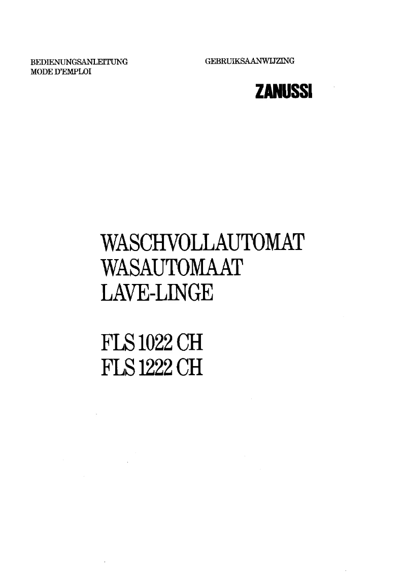 Page 1 de la notice Manuel utilisateur Zanussi FLS 1222 ch