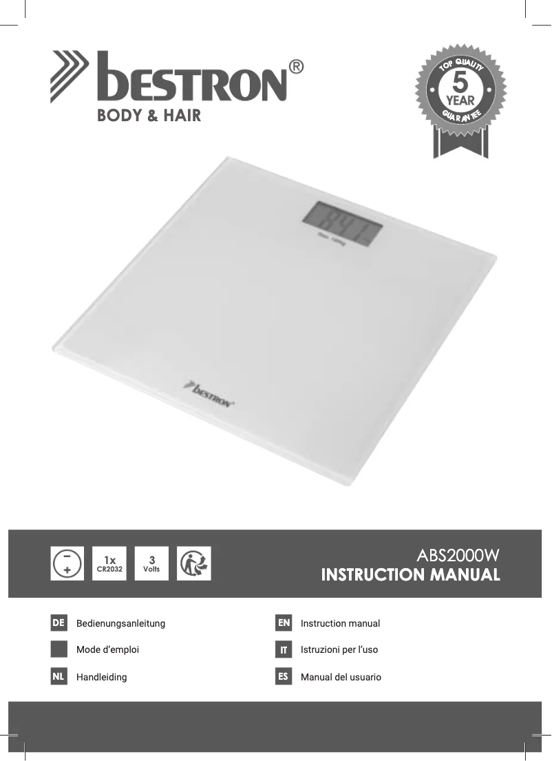 Página 1 del manual Manual de usuario Bestron ABS2000W