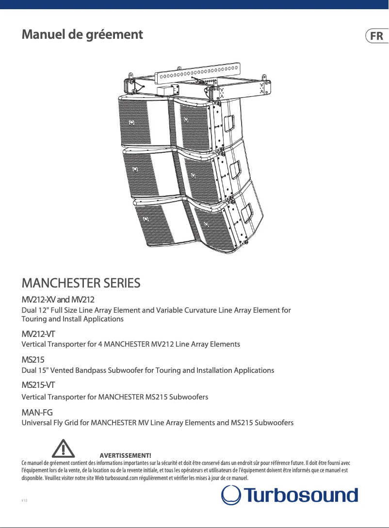 Página 1 del manual Manual de usuario Turbosound Manchester MAN-FG