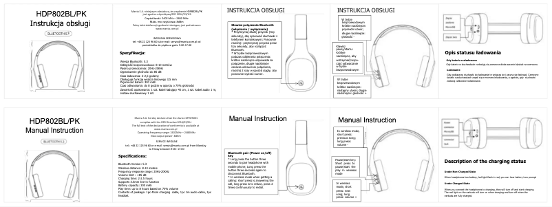 Page 1 de la notice Manuel utilisateur Manta HDP802