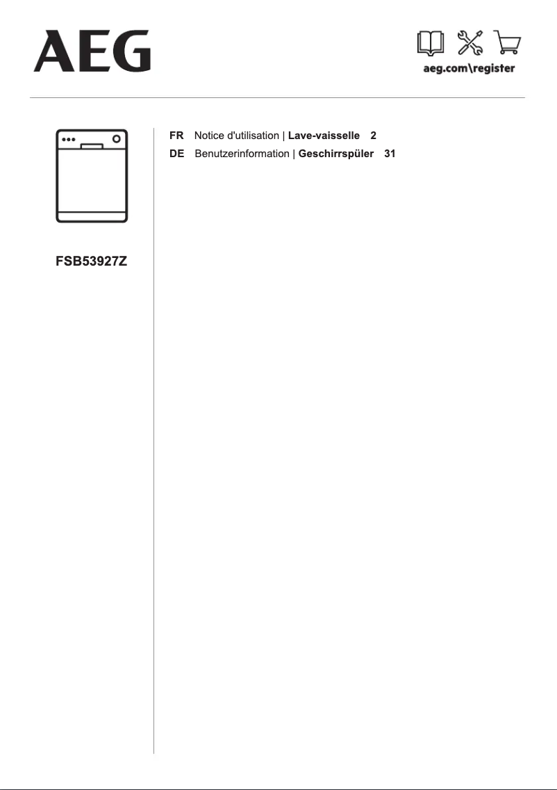 Page 1 de la notice Manuel utilisateur AEG FSB53927Z