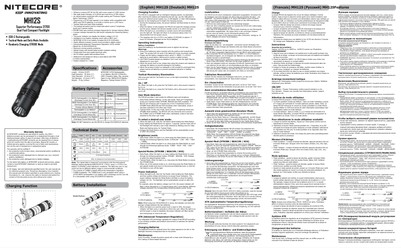 Page n°1 - Manuel utilisateur Nitecore MH12S
