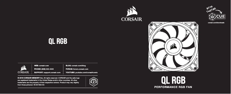 Page 1 de la notice Manuel utilisateur Corsair iCUE QL120 RGB