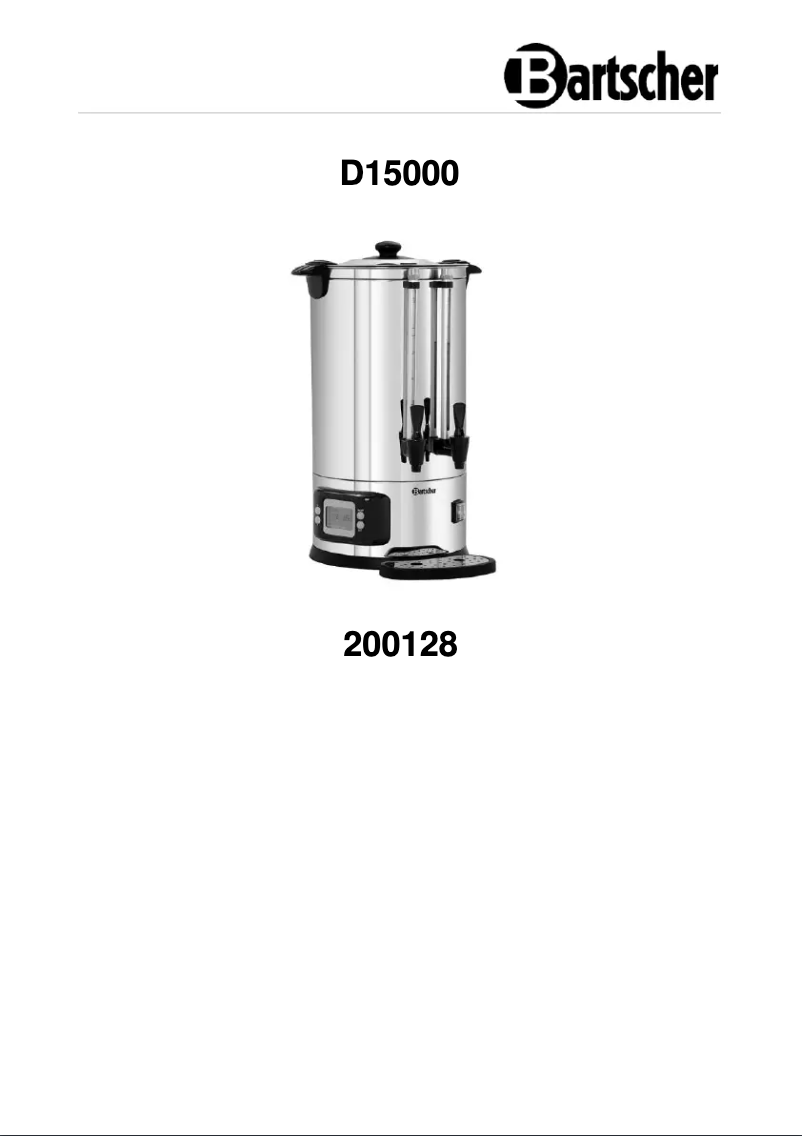 Page 1 de la notice Manuel utilisateur Bartscher D15000