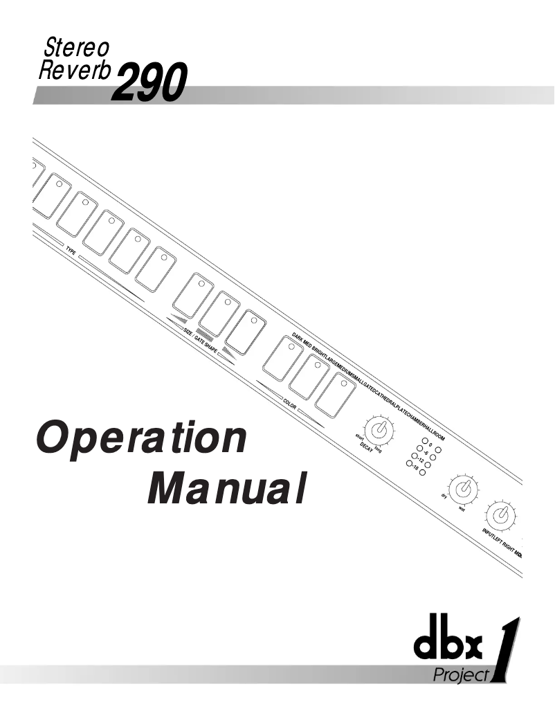 Página 1 del manual Manual de usuario DBX 290 Project 1