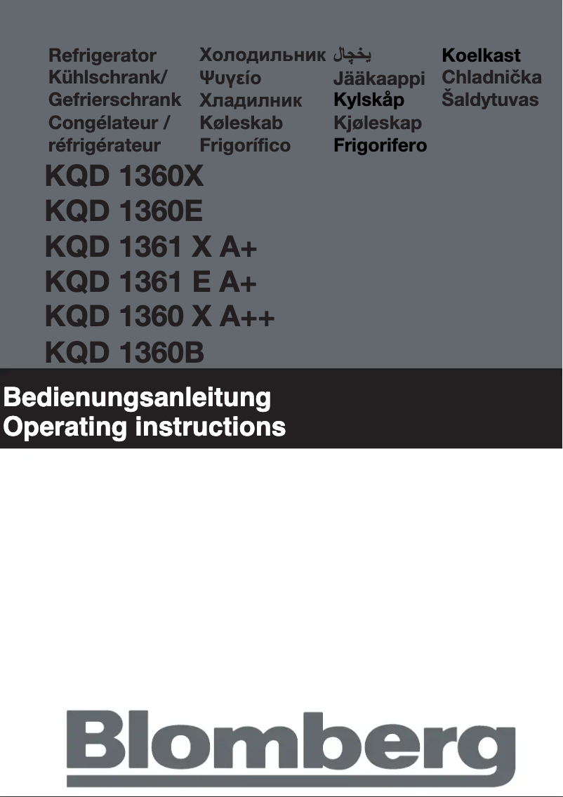 Page 1 de la notice Manuel utilisateur Blomberg KQD 1361 X A+