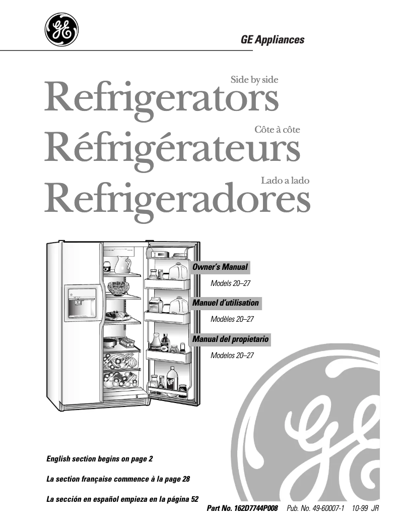 Imagen de la primera página del manual del dispositivo TFX26KRDWW