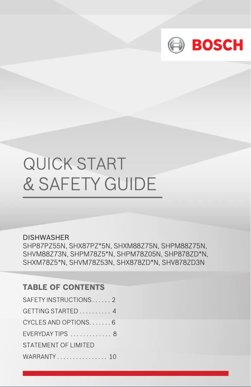 Page n°1 - Fiche technique Bosch SHXM78Z52N