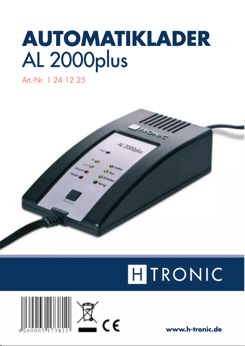 Page n°1 - Manuel utilisateur H-Tronic AL 2000plus