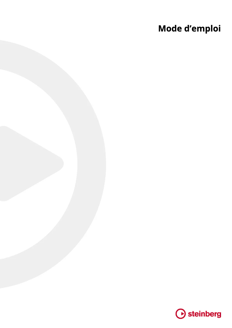 Page 1 de la notice Manuel utilisateur Steinberg Library Manager