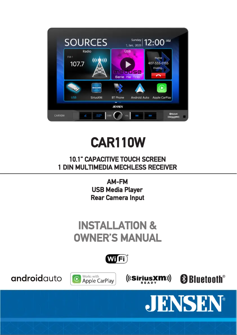 Page 1 de la notice Manuel utilisateur Jensen CAR110W