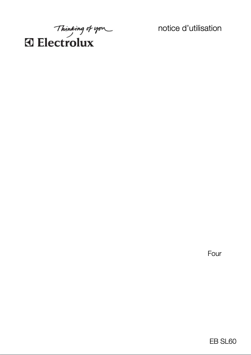 Page 1 de la notice Manuel utilisateur Electrolux EBSL60SP