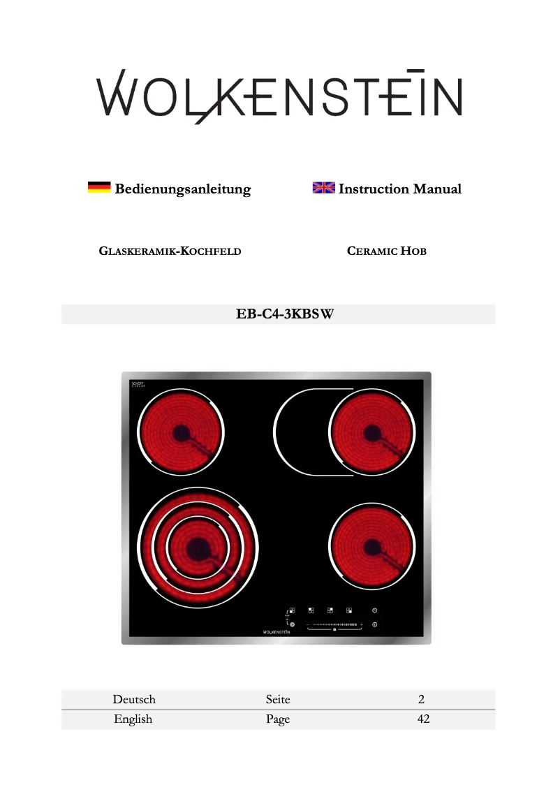 Page 1 de la notice Manuel utilisateur Wolkenstein EB-C5-3KBSW