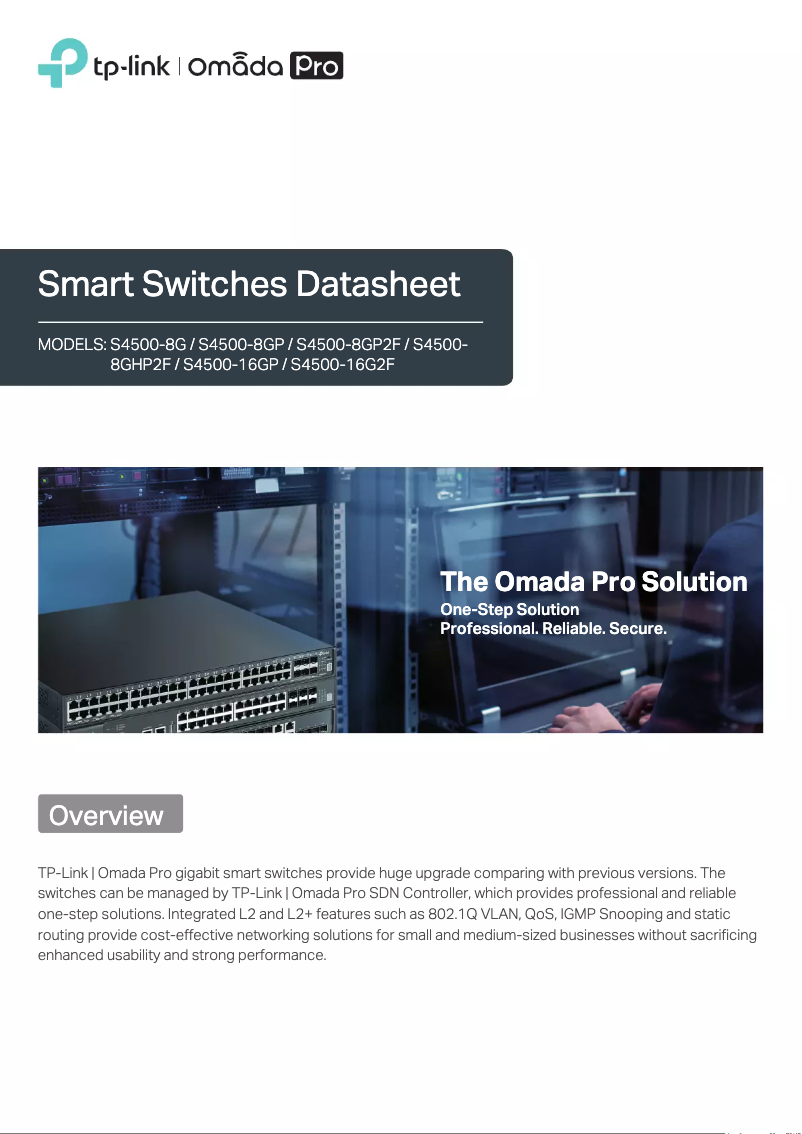 Image de la première page du manuel de l'appareil Omada Pro S4500-8GP