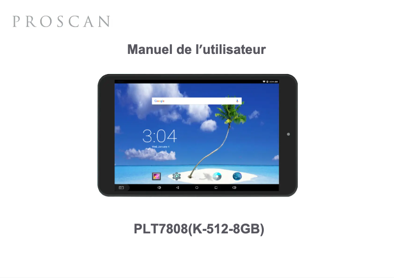 Page n°1 - Manuel utilisateur Proscan PLT7808-K