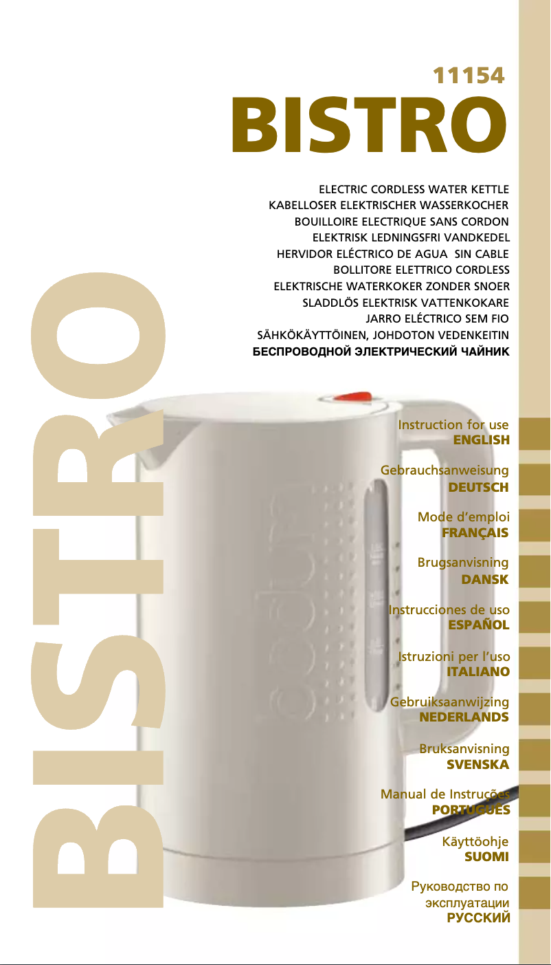 Imagen de la primera página del manual del dispositivo Bistro 11154