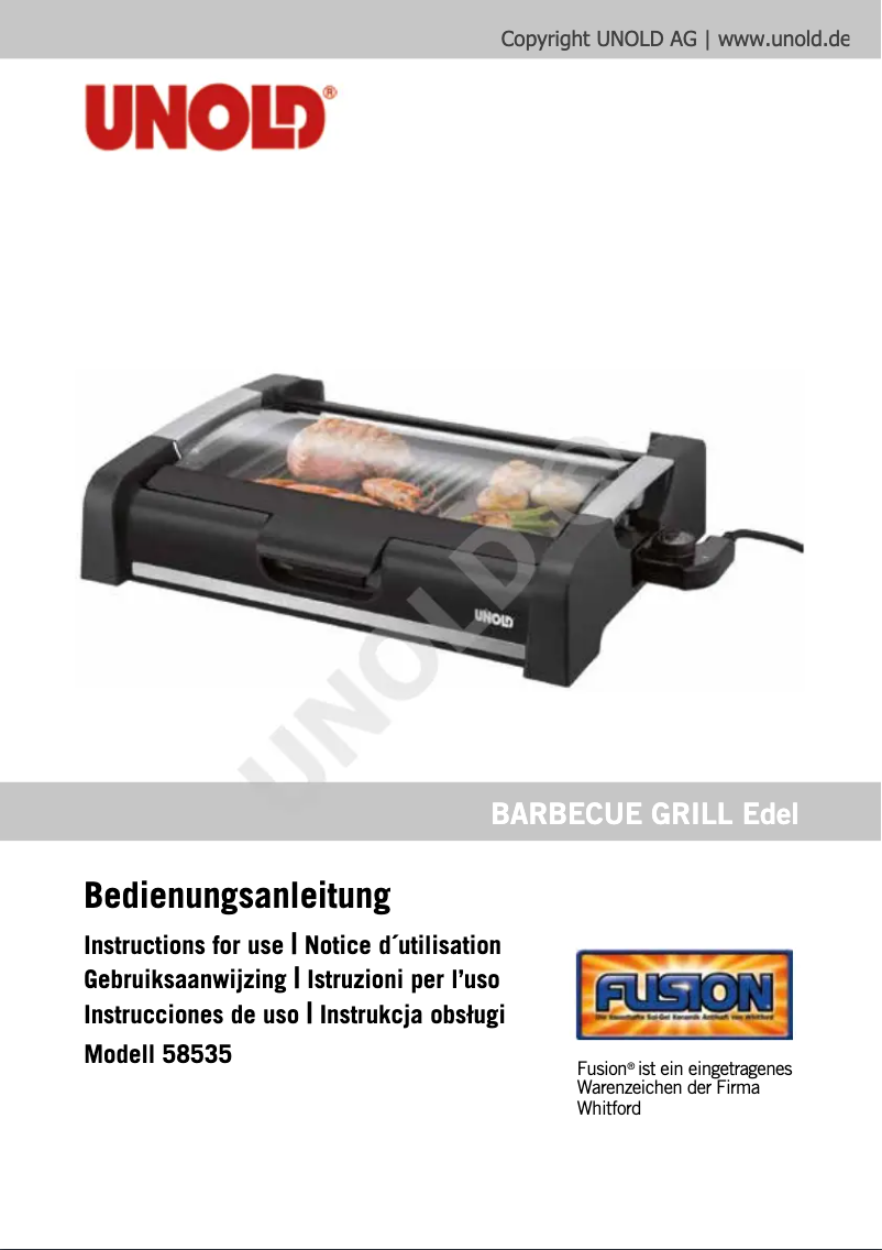 Page n°1 - Manuel utilisateur Unold Edel 58535