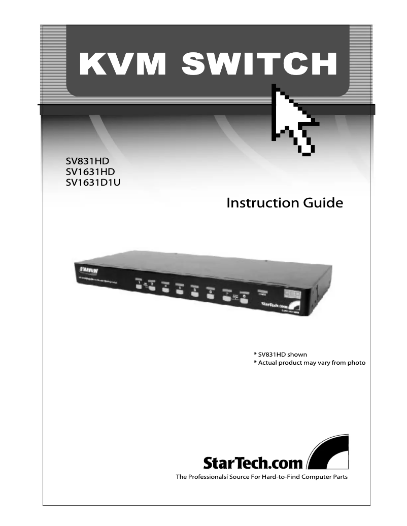 Page n°1 - Manuel utilisateur StarTech.com SV1631HD
