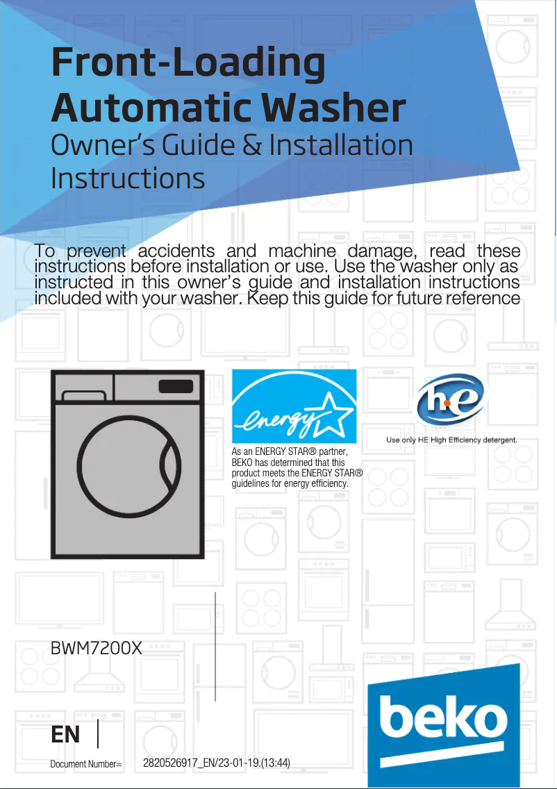 Page 1 de la notice Manuel utilisateur Beko BEWADREC03