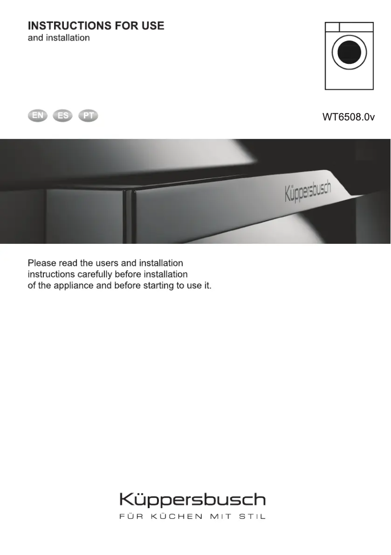 Page 1 de la notice Manuel utilisateur Küppersbusch WT6508.0v